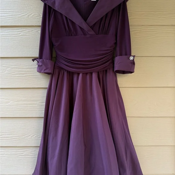 Jessica Howard Mixed-Media Fit & Flare Midi Dress Size 6 - Picture 6 of 15